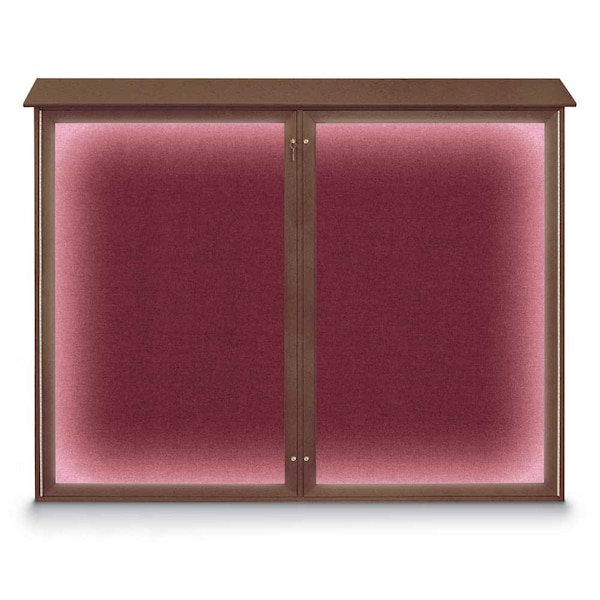 United Visual Products Triple Door Enclosed Indoor Letterboard UV1128-BRONZE-BLUE - main